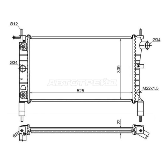 Радиатор Opel Astra 91-94 SAT