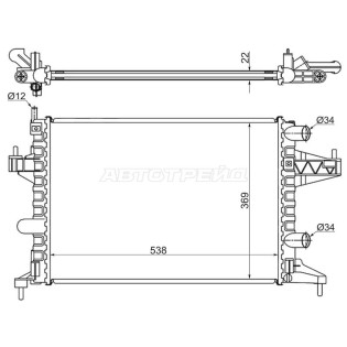 Радиатор OPEL CORSA C 1.0/1.2/1.4 MT 00-07/OPEL COMBO 1.2/1.4 00- SAT