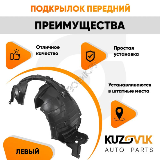 Подкрылок передний левый Nissan X-Trail T32 (2014-2021) KUZOVIK